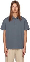 Vince Blue Garment-Dyed Polo