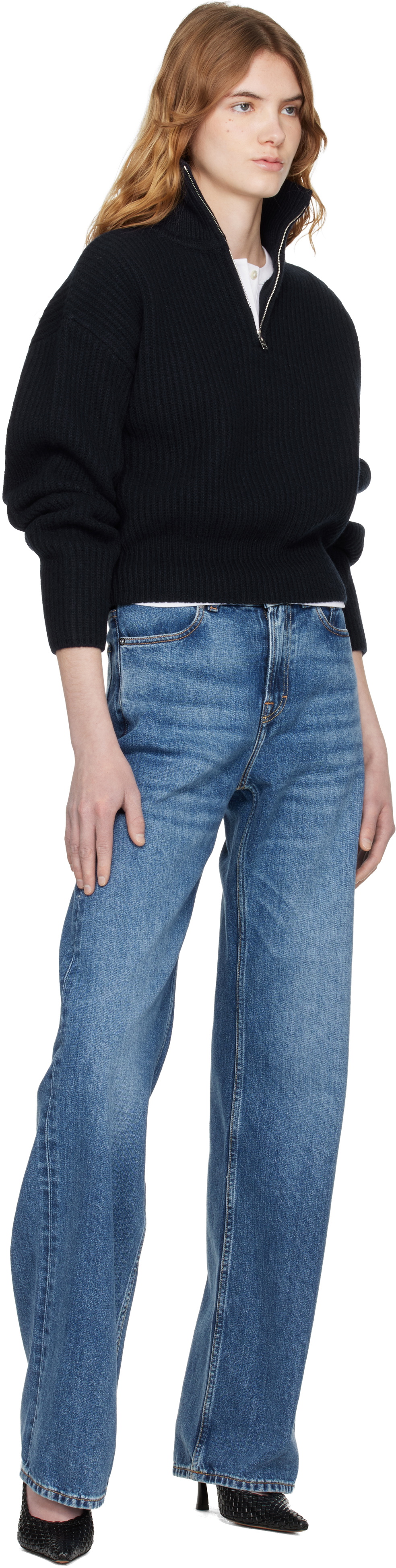 A.P.C. Navy Large Rib Sweater