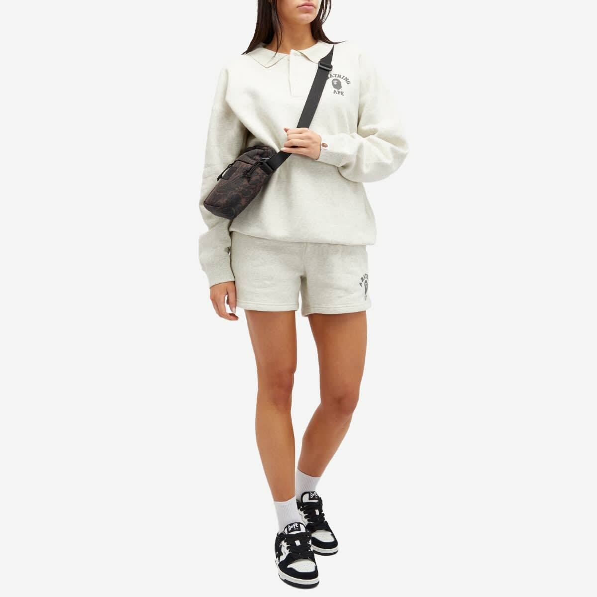 A Bathing Ape Women's College Sweat Shorts in Gray