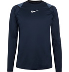 Nike Training - Pro Mesh-Panelled AeroAdapt T-Shirt - Blue