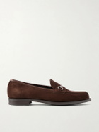 Edward Green - Putney Horsebit-Embellished Suede Loafers - Brown