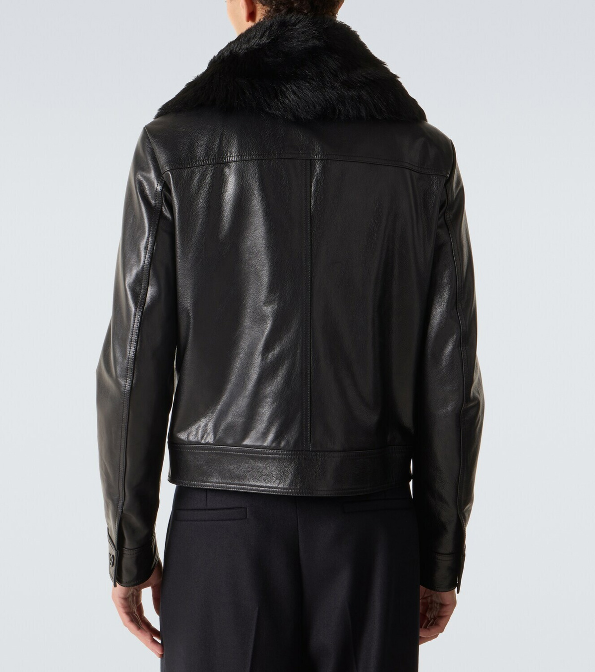 Dolce&Gabbana Shearling-trimmed leather jacket