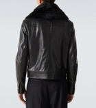 Dolce&Gabbana Shearling-trimmed leather jacket