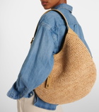 Polo Ralph Lauren Polo ID Large leather-trimmed raffia tote bag