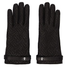 Burberry Black Quilted Monogram Gloves
