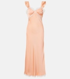 Faithfull Sella lace-trimmed satin maxi dress