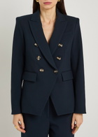 Veronica Beard Miller Dickey Horn Crepe Blazer Navy