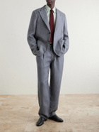 Oliver Spencer - Morton Straight-Leg Pleated Striped Linen Suit Trousers - Gray