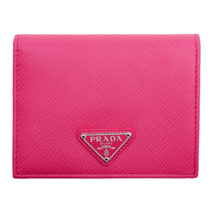 Prada Mini Triangle Logo Shearling Shoulder Bag - Pink