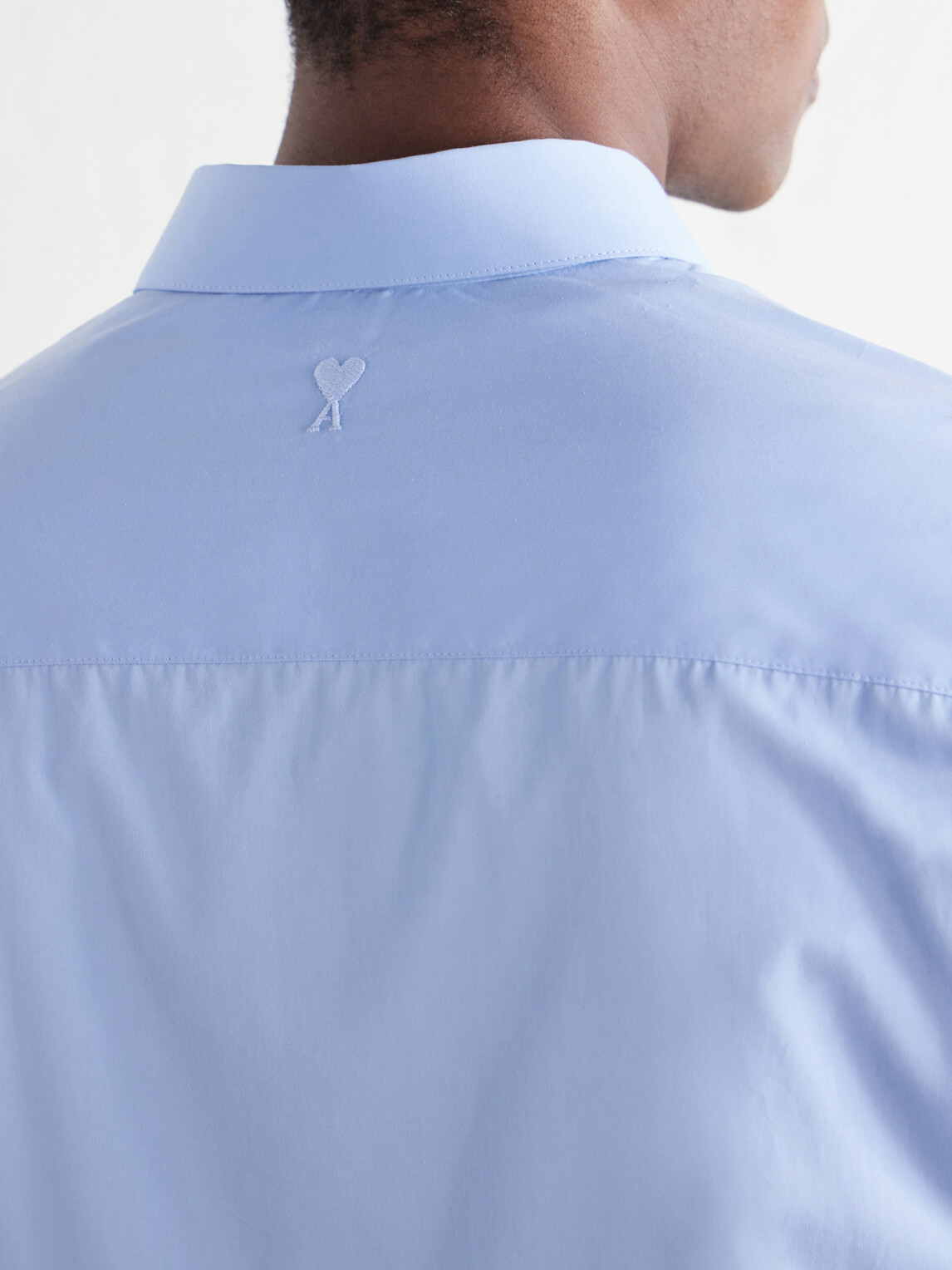 AMI PARIS - Tailor Logo-Embroidered Cotton-Poplin Shirt - Blue