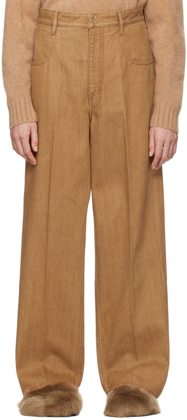 Carven Tan 5-Pocket Trousers