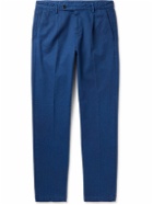 Massimo Alba - Ionio2 Straight-Leg Pleated Cotton-Gabardine Trousers - Blue
