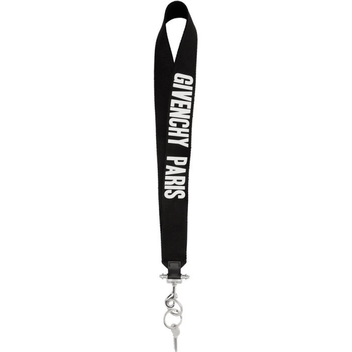 Photo: Givenchy Black and White Large Logo Obsedia Keychain