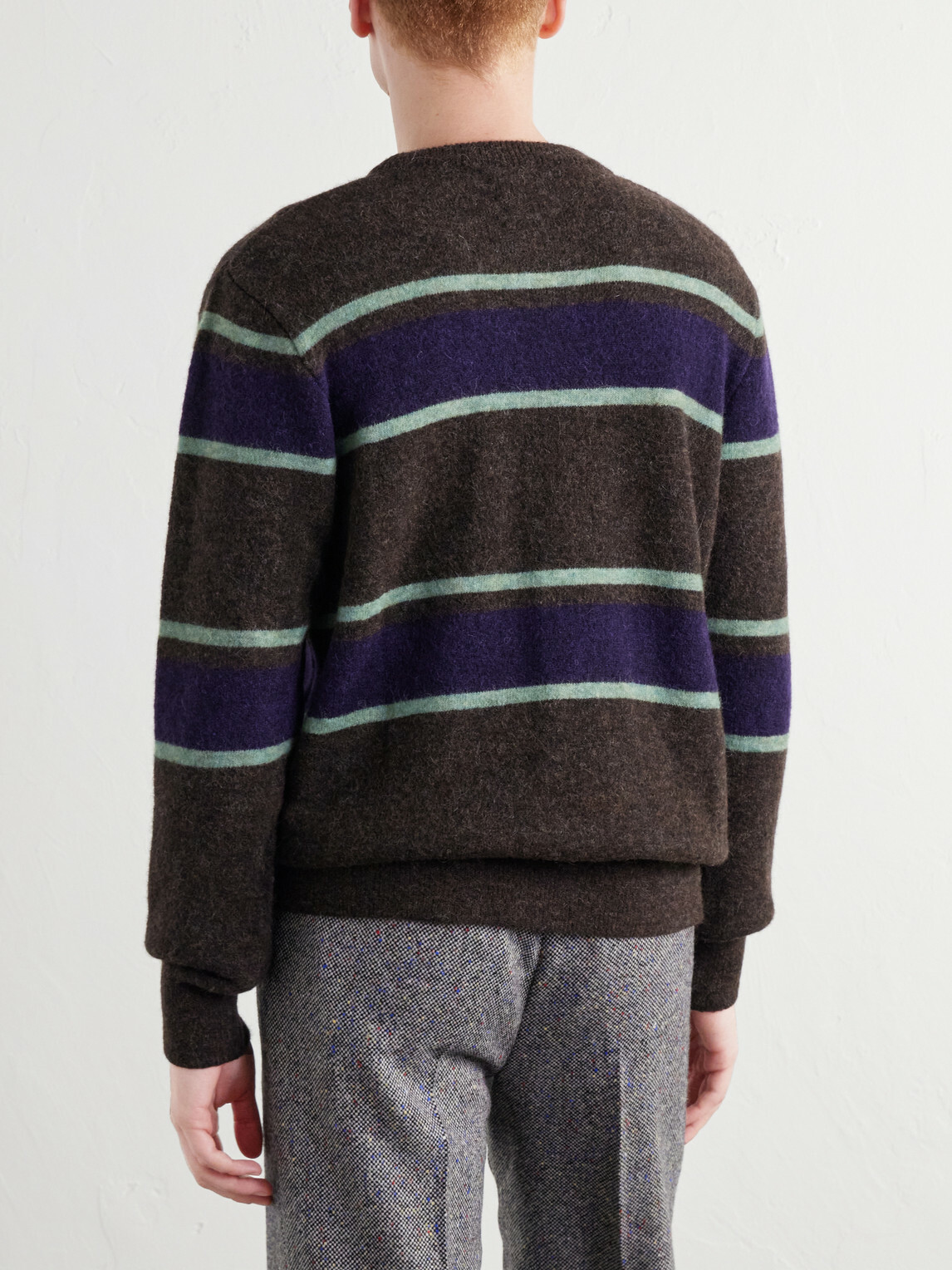 Oliver Spencer - Blenheim Striped Wool-Blend Sweater - Brown