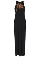 Rabanne Embellished Ribbed Stretch-cotton Midi Dress Black