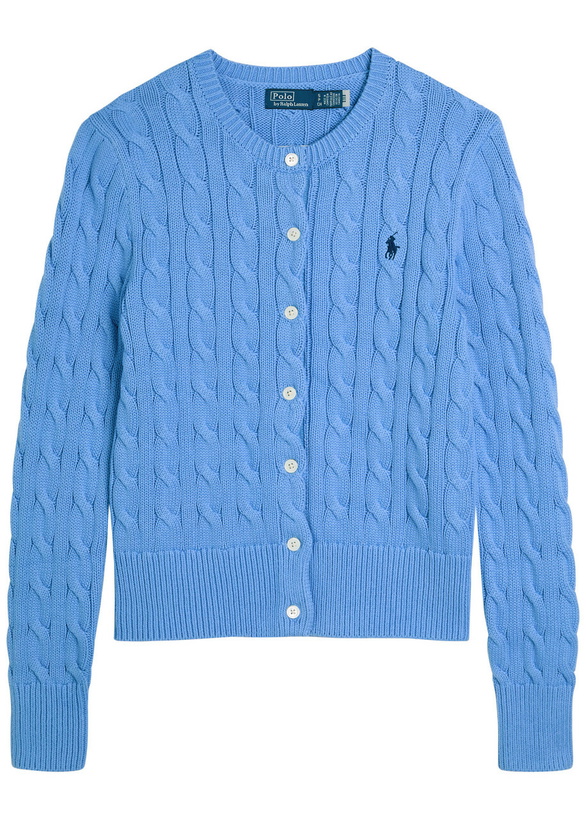 Photo: Polo Ralph Lauren Cable-knit Cotton Cardigan Light Blue