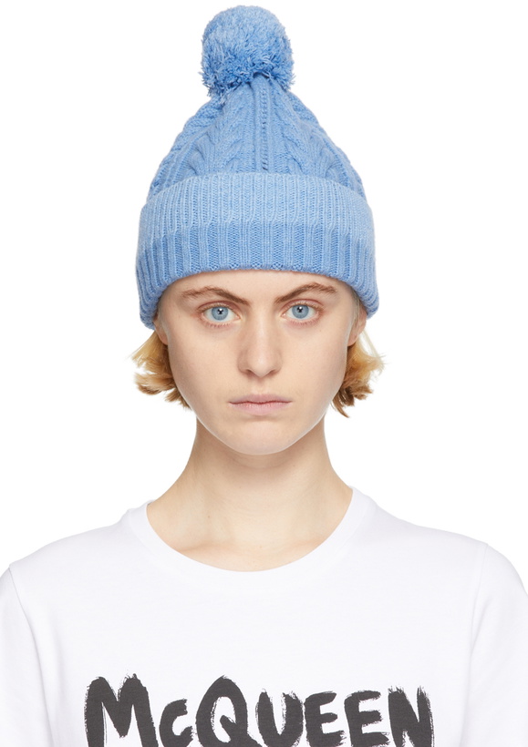 Alexander McQueen Black & White Logo Knit Beanie Alexander McQueen