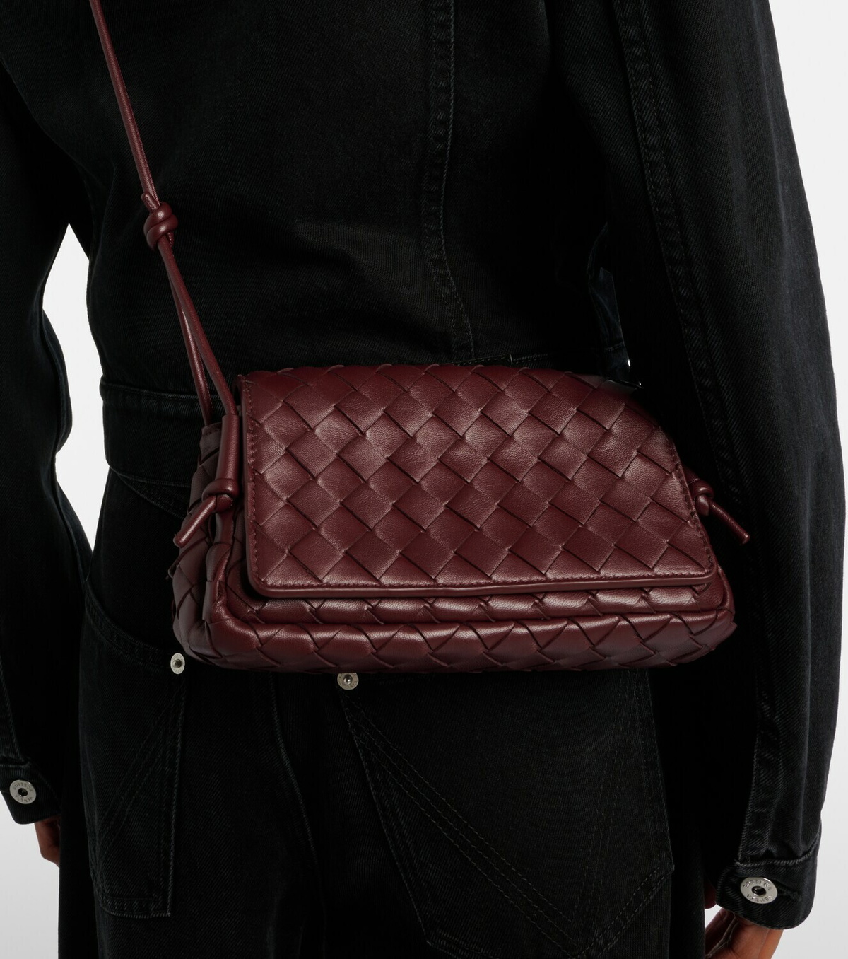 Bottega Veneta Notturno Intrecciato leather crossbody bag