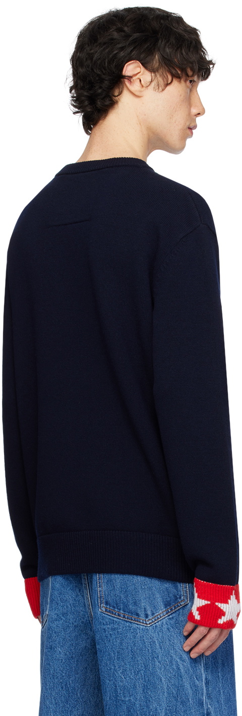 Givenchy: Navy Jacquard Sweater