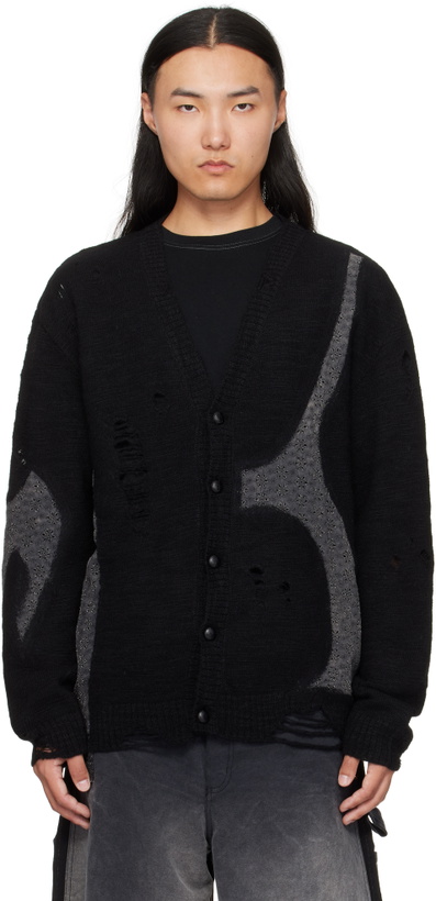 Photo: Khoki Black Needle Punched Cardigan