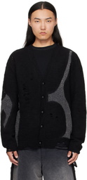 Khoki Black Needle Punched Cardigan