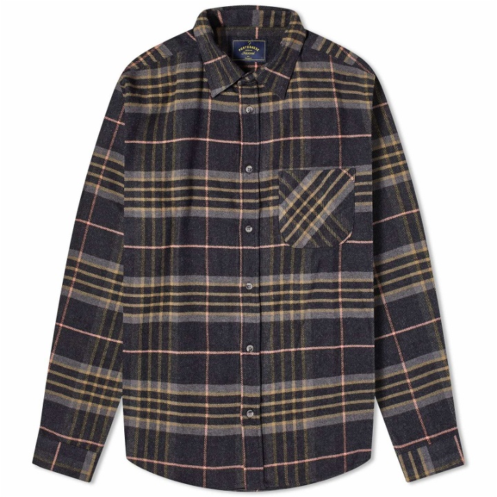 Photo: Portuguese Flannel Men's Arquive 72 Check Shirt in Charcoal