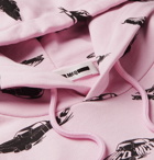 McQ Alexander McQueen - Printed Loopback Cotton-Jersey Hoodie - Men - Pink