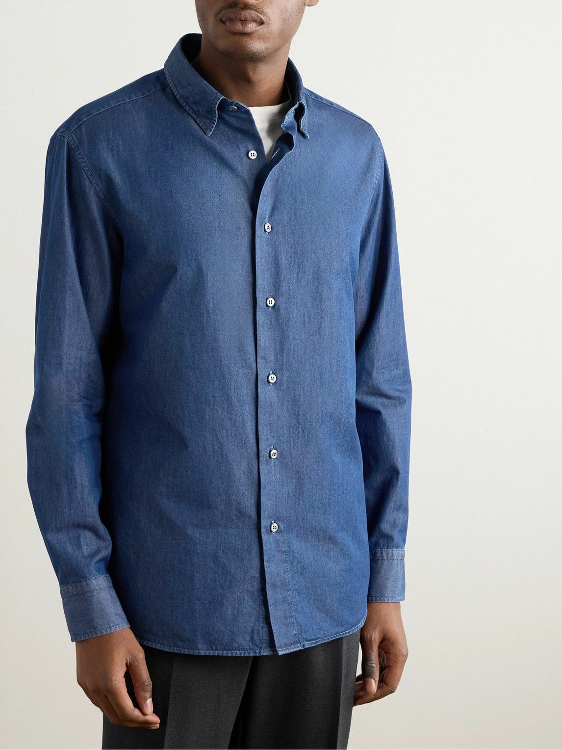 Camicia BARBA Napoli Dandylife in Cotone Denim Chambray | LATTANZI