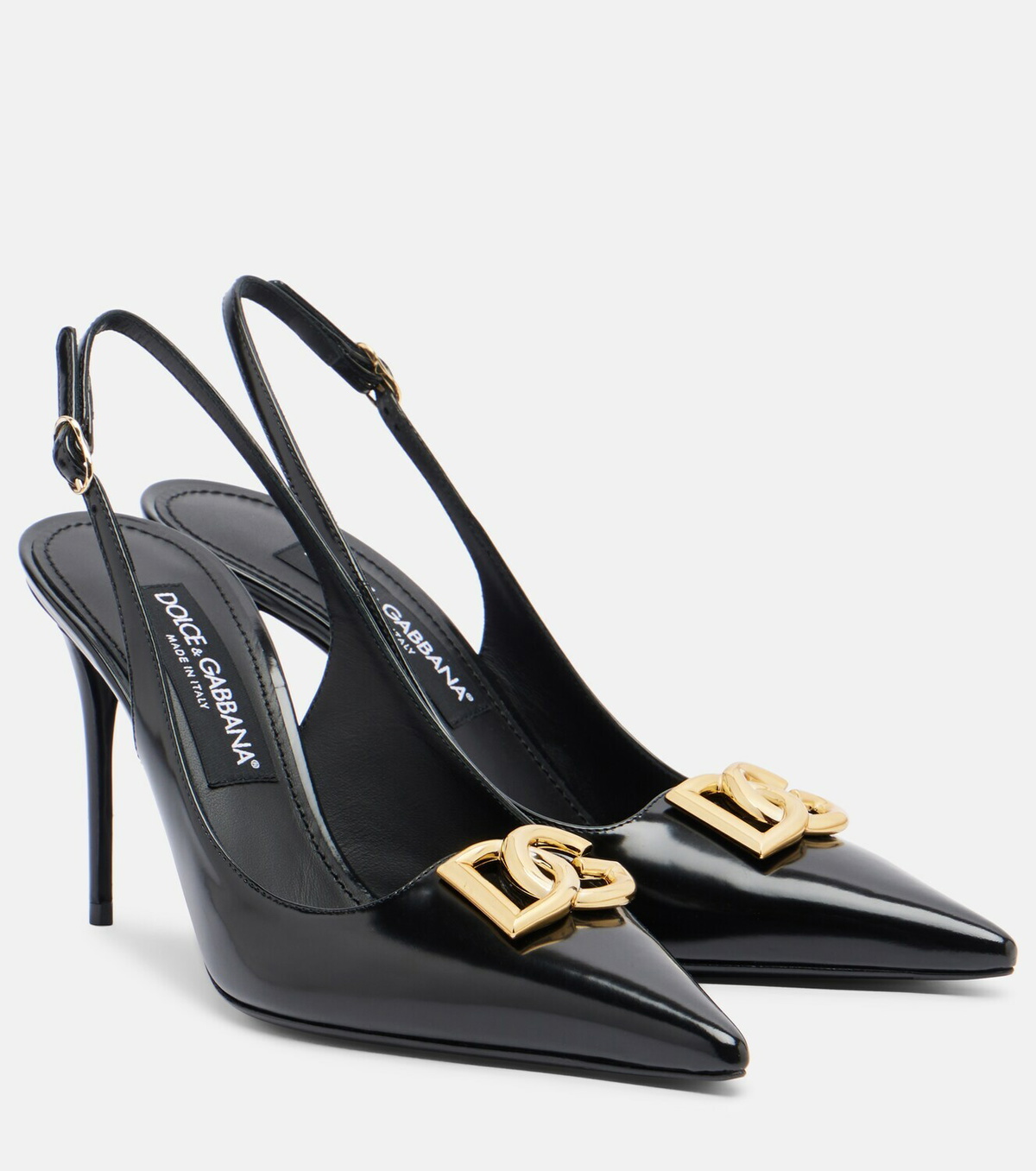 Dolce&Gabbana Lollo DG patent leather slingback pumps