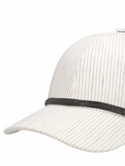 BRUNELLO CUCINELLI Embellished Linen Blend Baseball Cap