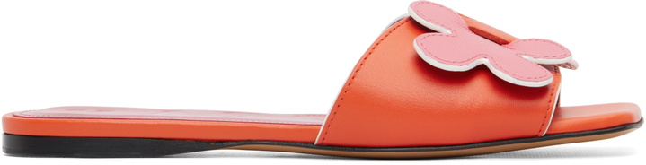 Photo: Marni Pink & Orange Leather Daisy Sandals