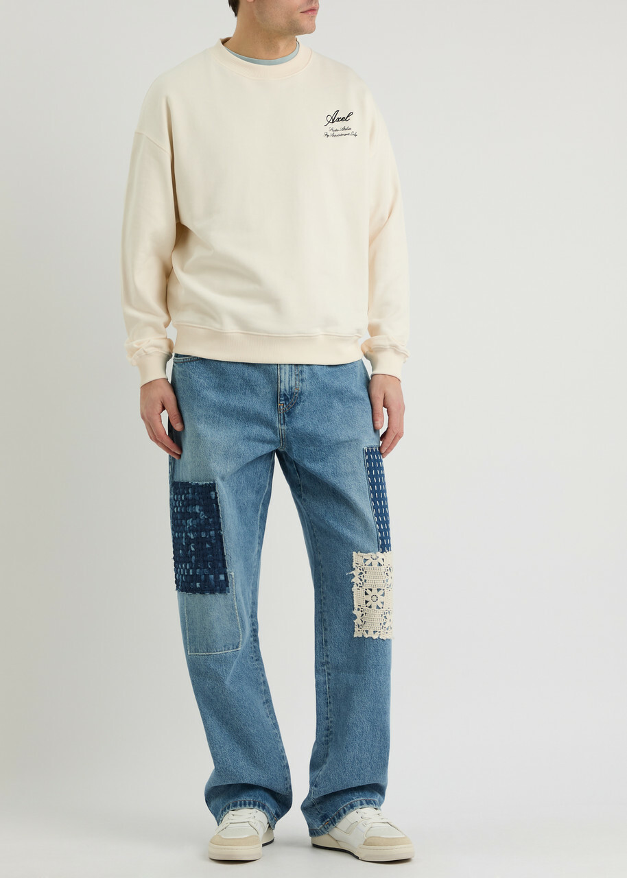 Axel Arigato Atelier Logo-embroidered Cotton Sweatshirt Off White