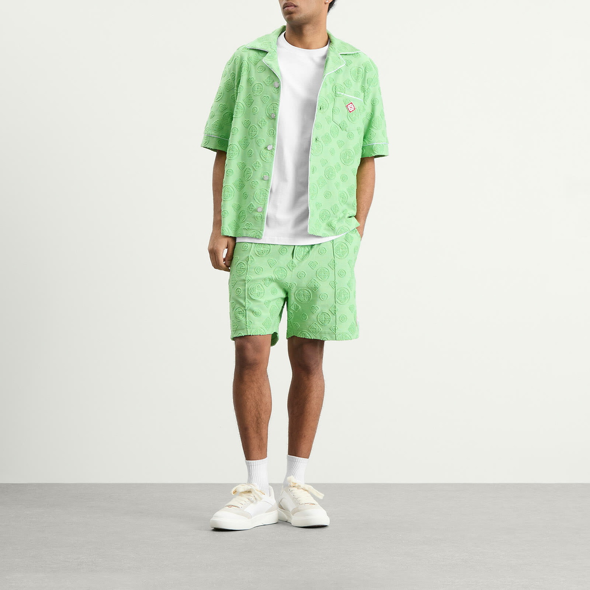 Casablanca Men's Towelling Monogram Shirt in Green