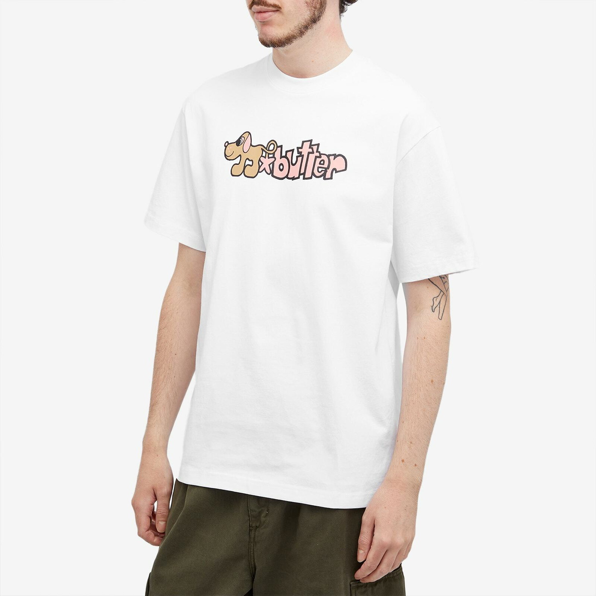 Butter Goods Men's Pooch T-Shirt in White Butter Goods