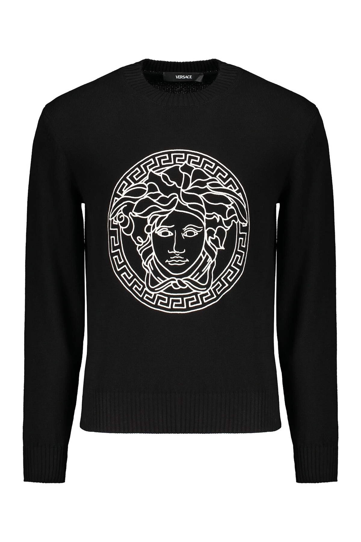Versace Black & White La Greca Sweater Versace