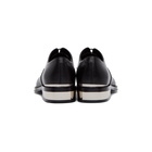 Alexander McQueen Black and Silver Leather Lace-Up Oxfords