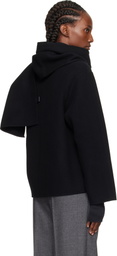 LE17SEPTEMBRE Black Virgin Wool Scarf & Jacket