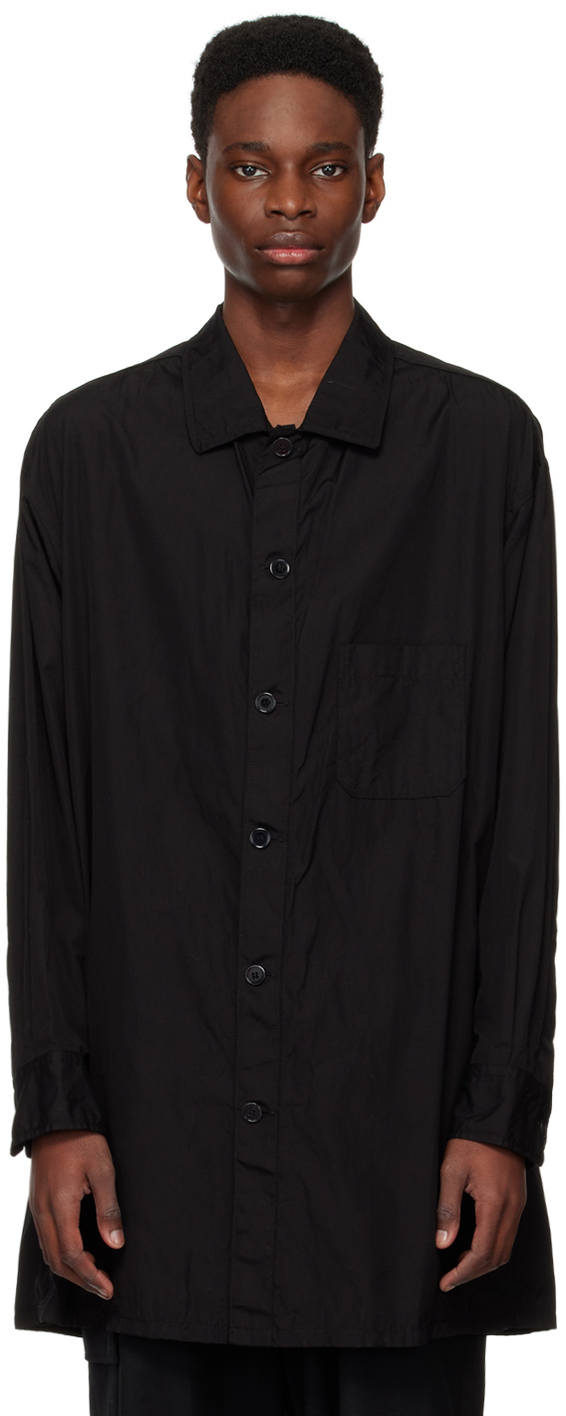Yohji Yamamoto Black Crinkled Shirt Yohji Yamamoto