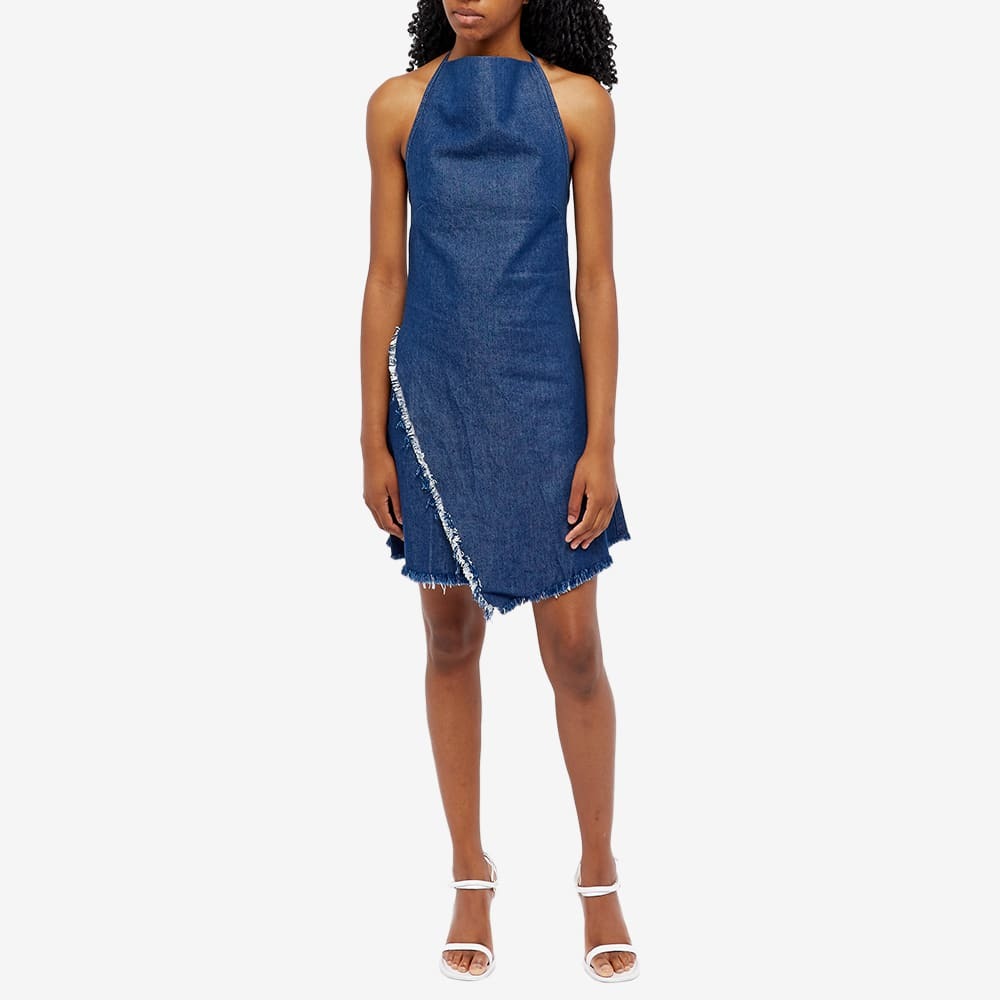 Marques Almeida Women's Denim Halter Mini Dress in Navy Marques