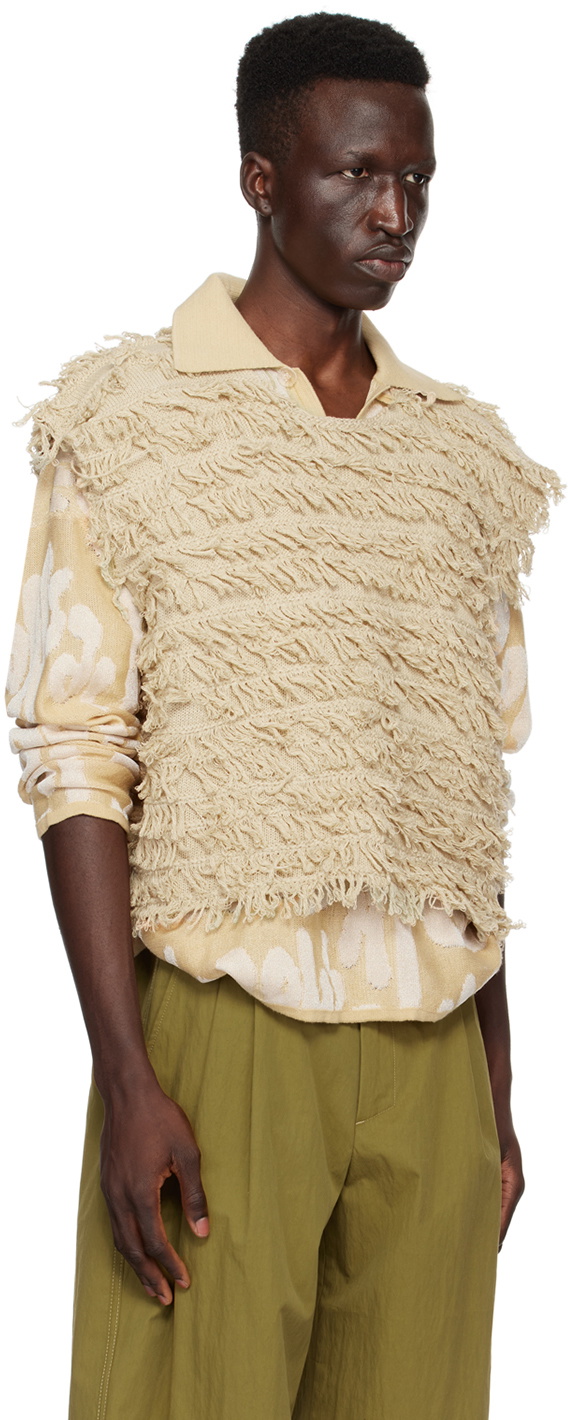 Bonsai Beige Fringed Vest