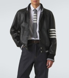 Thom Browne 4-Bar leather bomber jacket