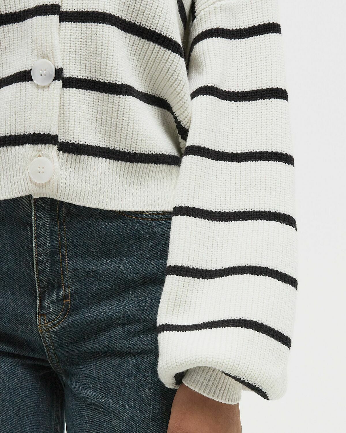 Gestuz MEBAGZ CARDIGAN STRIPED NOOS Beige Womens Zippers & Cardigan