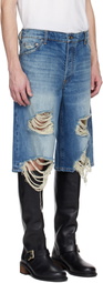 COÛT DE LA LIBERTÉ Blue Zander Crispy Baggy Denim Shorts