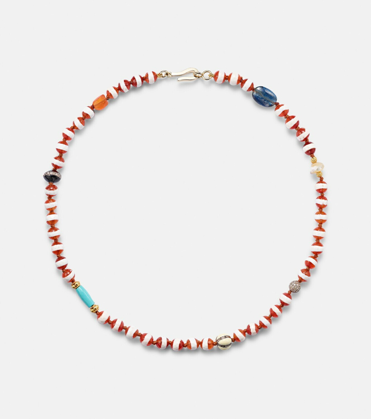 Ileana Makri Globetrotter beaded necklace with gemstones