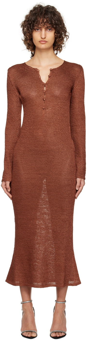 shiny brown dress Lorelei Brown Sequin Dress main image 1