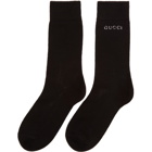 Gucci Black Logo Knit Socks