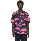 Valentino Pink and Navy Camo Shirt