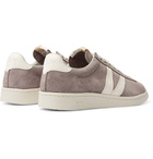 visvim - Corda-Folk Leather-Trimmed Suede Sneakers - Gray