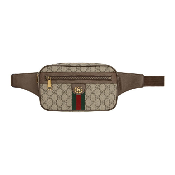 Gucci Black And Beige Gg Belt Bag In 9772 Beige, ModeSens
