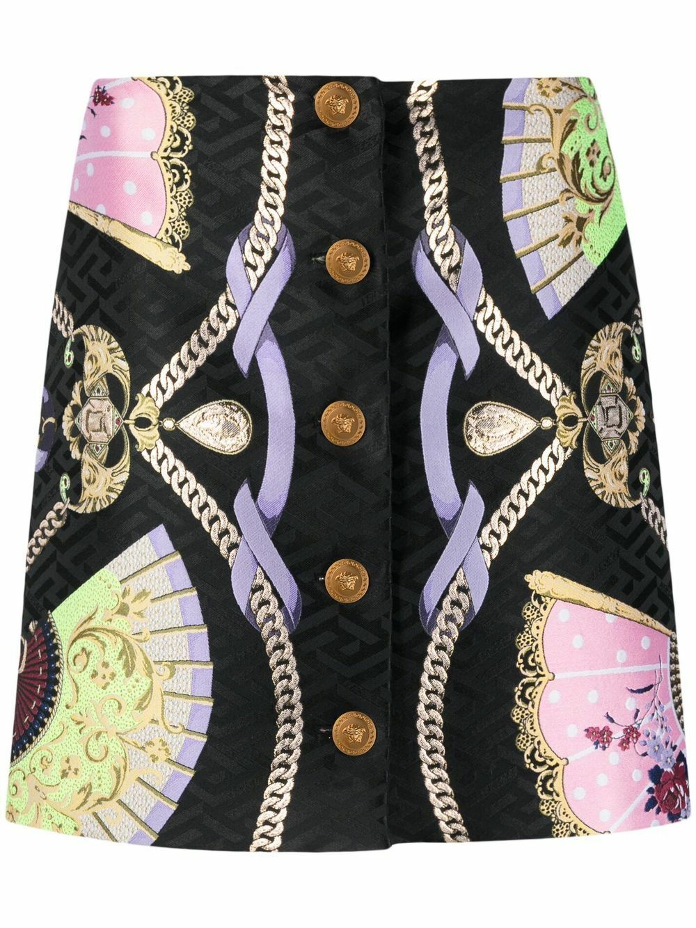 Versace Women Printed Silk Mini Skirt